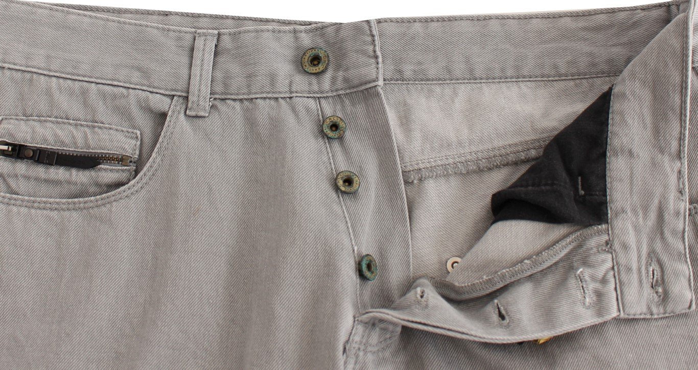 Gray denim regular fit jeans
