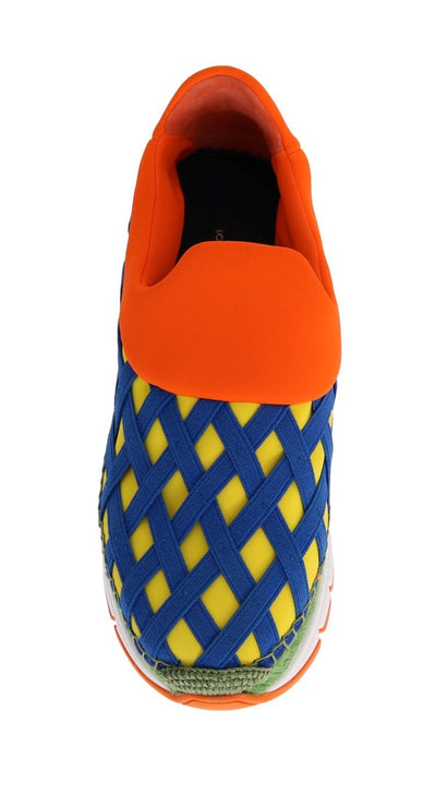 Orange Elastic Neoprene Espadrilles Shoes