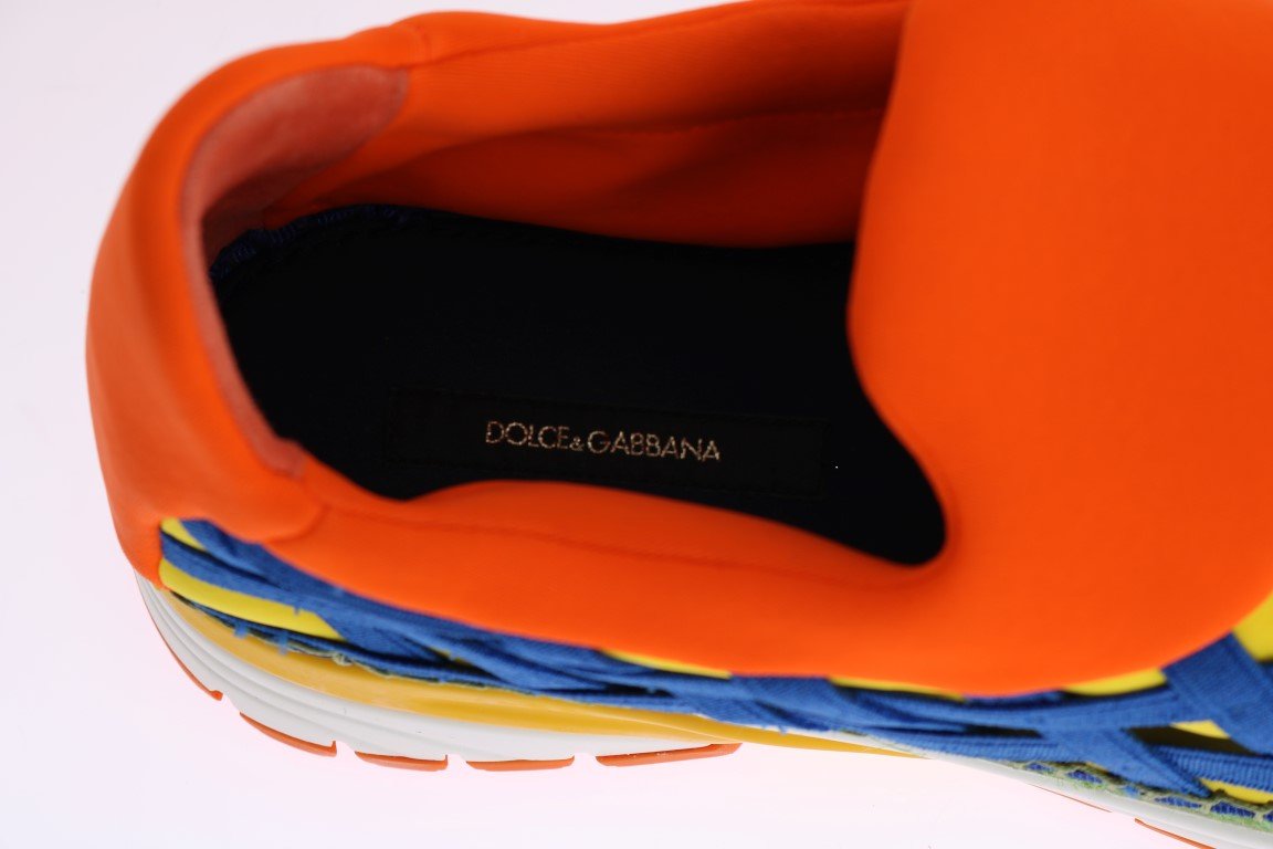 Orange Elastic Neoprene Espadrilles Shoes