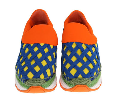 Orange Elastic Neoprene Espadrilles Shoes