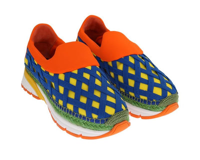 Orange Elastic Neoprene Espadrilles Shoes