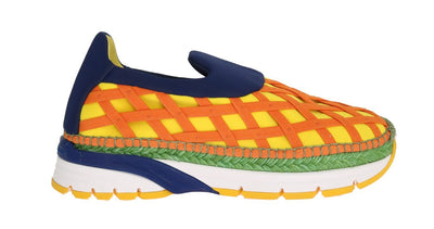 Orange Elastic Neoprene Espadrilles Shoes