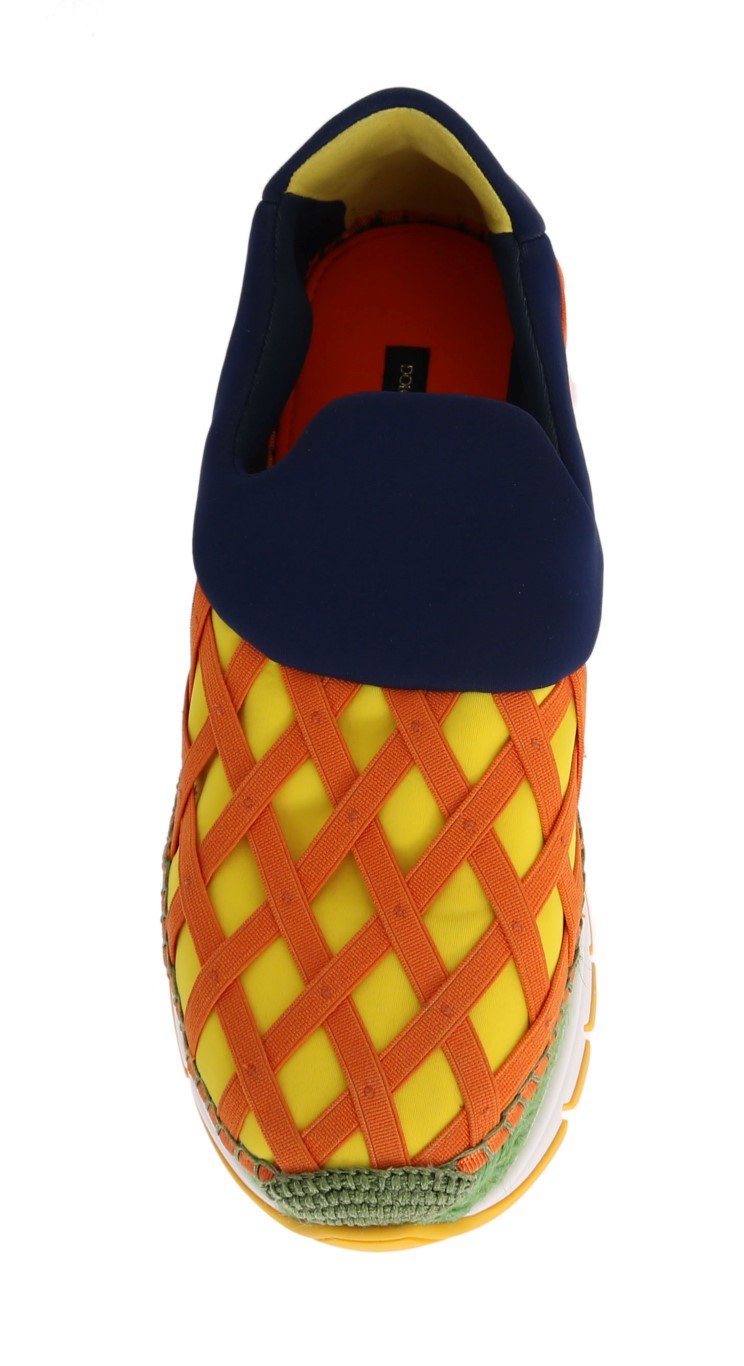 Orange Elastic Neoprene Espadrilles Shoes