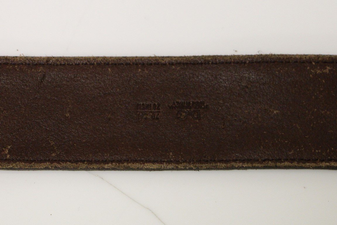 Brown Leather Logo Belt