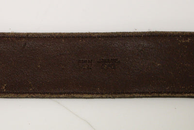 Brown Leather Logo Belt