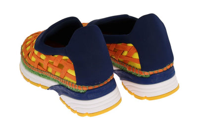 Orange Elastic Neoprene Espadrilles Shoes