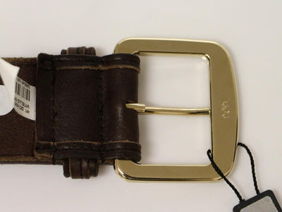Brown Leather Logo Belt