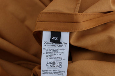 Orange Cotton Pleated Skirt