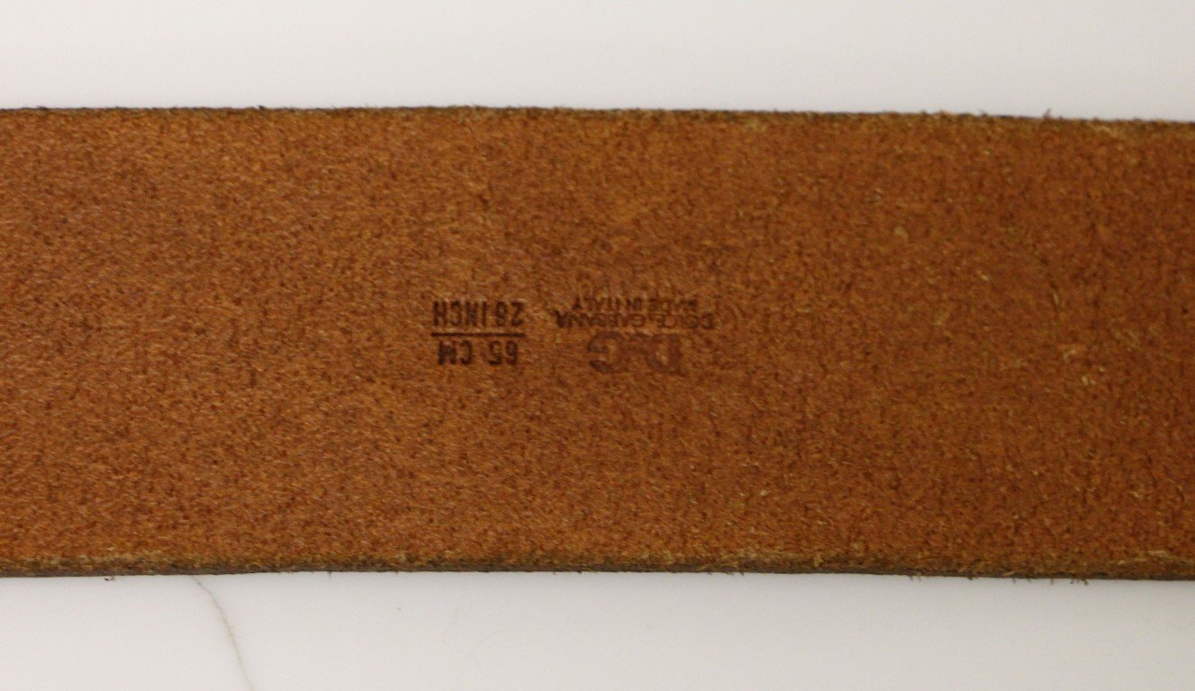 Brown Leather Logo Belt