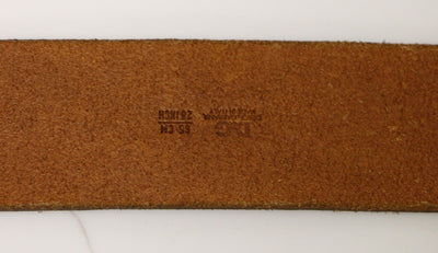 Brown Leather Logo Belt