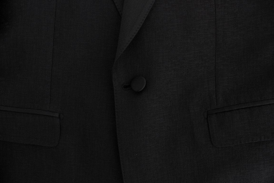 Black wool slim fit blazer