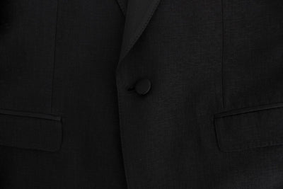 Black wool slim fit blazer