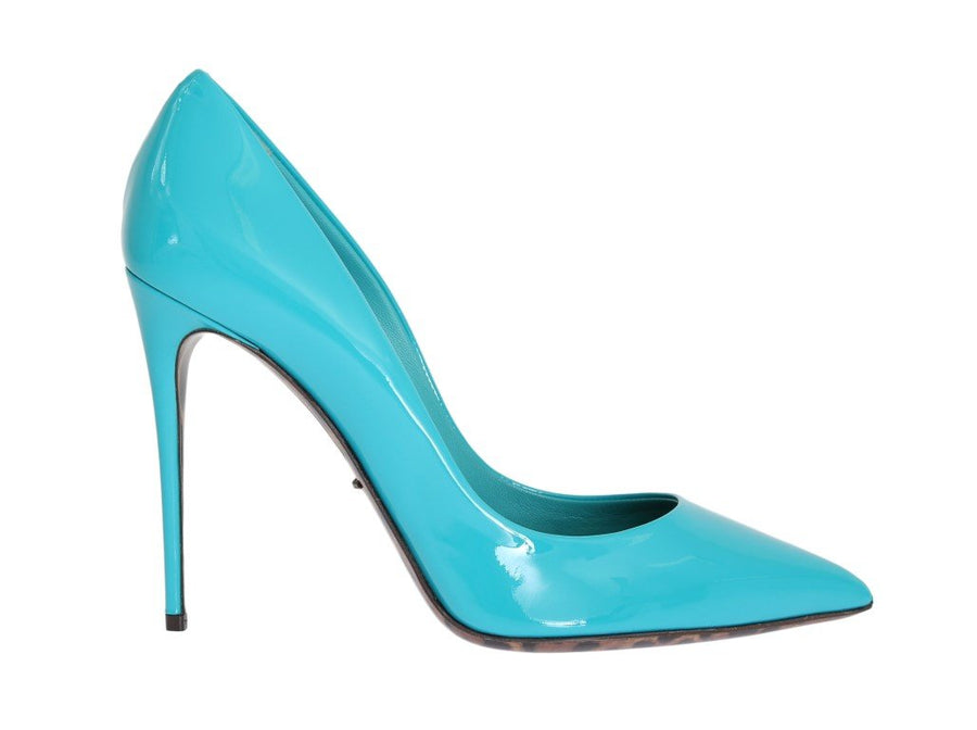 Blue Stiletto Heels Leather Pumps