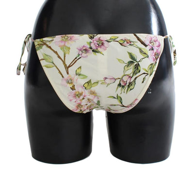 White Floral Bikini Bottom Swimwear Beachwear