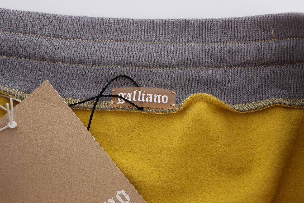Gray Yellow Stretch Mini Skirt