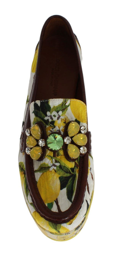 Multicolor Brocade Crystal Loafers