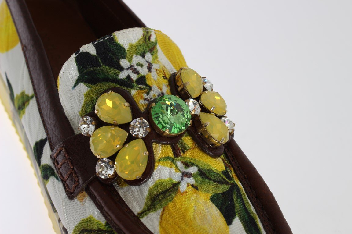 Multicolor Brocade Crystal Loafers