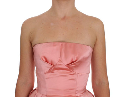 Pink Silk Ball Gown Full Length Dress