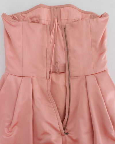 Pink Silk Ball Gown Full Length Dress