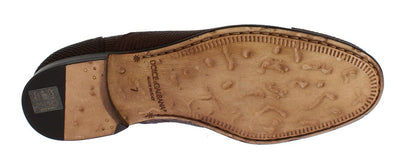 Brown Lizard Derby Formal Dress Mens Shoes