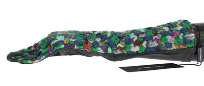Multicolor Leather Long Gloves
