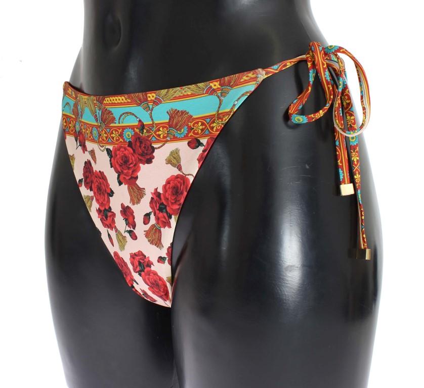 Red Tassle Roses Bikini Bottoms