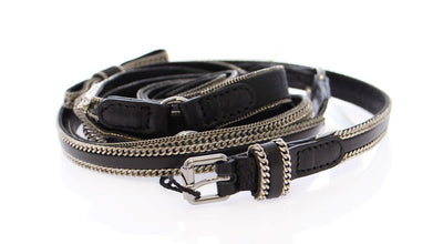Black Leather Logo Belt