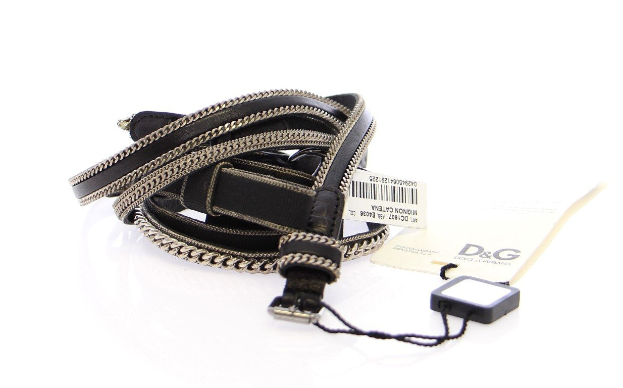 Black Leather Logo Belt