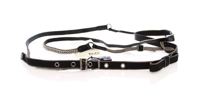 Black Leather Logo Belt