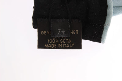 Blue Suede Elbow Button Gloves