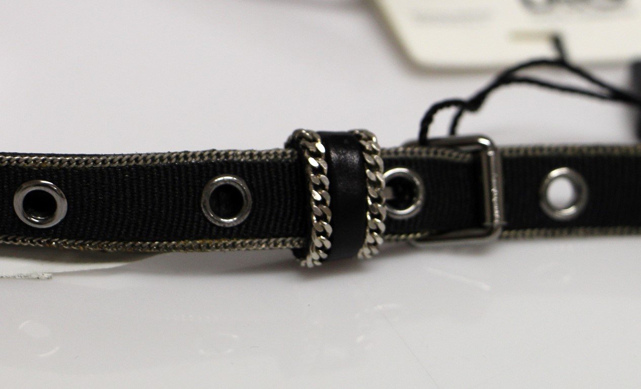 Black Leather Logo Belt