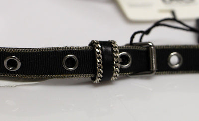 Black Leather Logo Belt