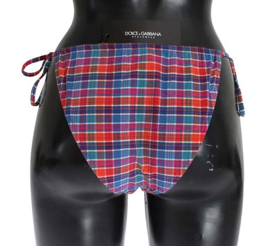Blue Checkered Bikini Bottoms