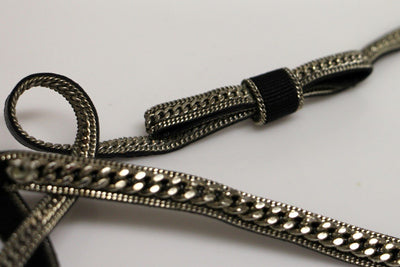 Black Leather Logo Belt