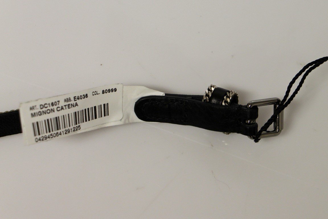 Black Leather Logo Belt