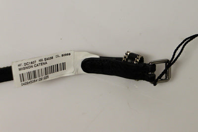 Black Leather Logo Belt