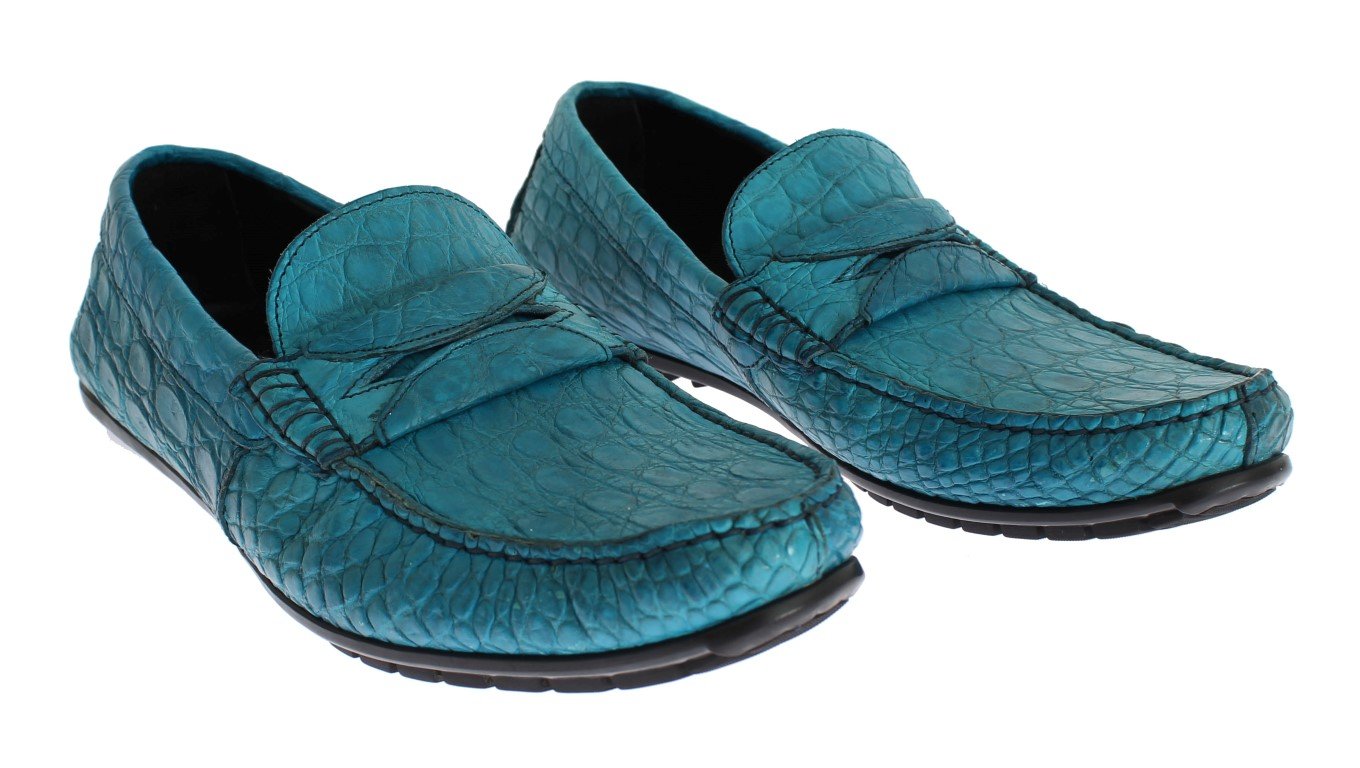 Blue Crocodile Mens Loafers Slip Ons Shoes