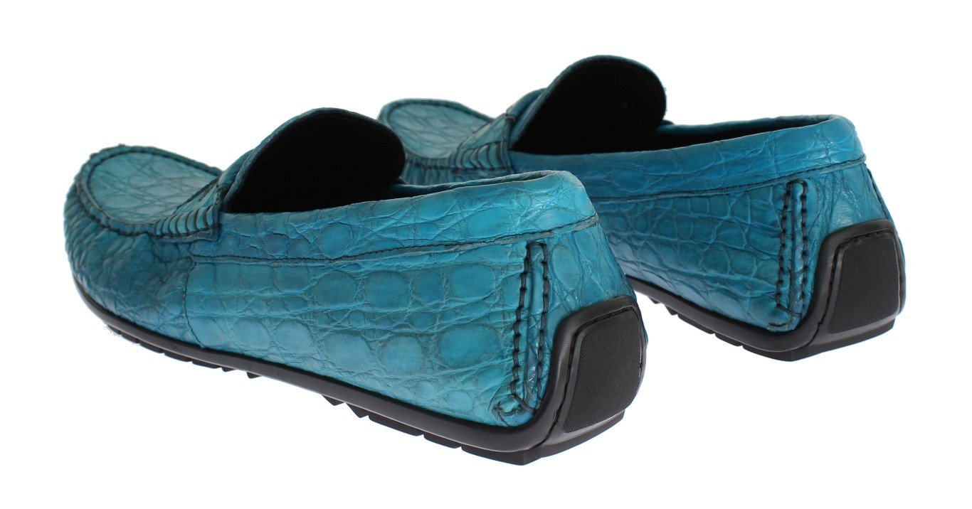 Blue Crocodile Mens Loafers Slip Ons Shoes