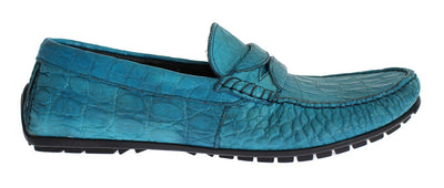 Blue Crocodile Mens Loafers Slip Ons Shoes