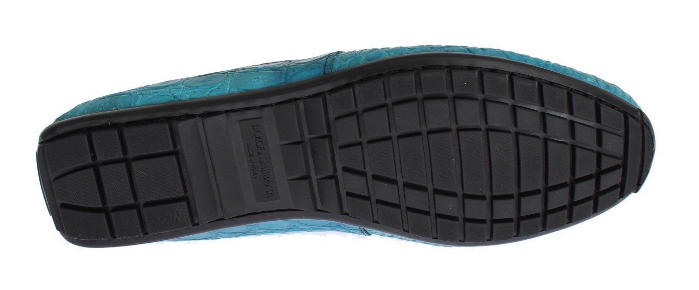Blue Crocodile Mens Loafers Slip Ons Shoes
