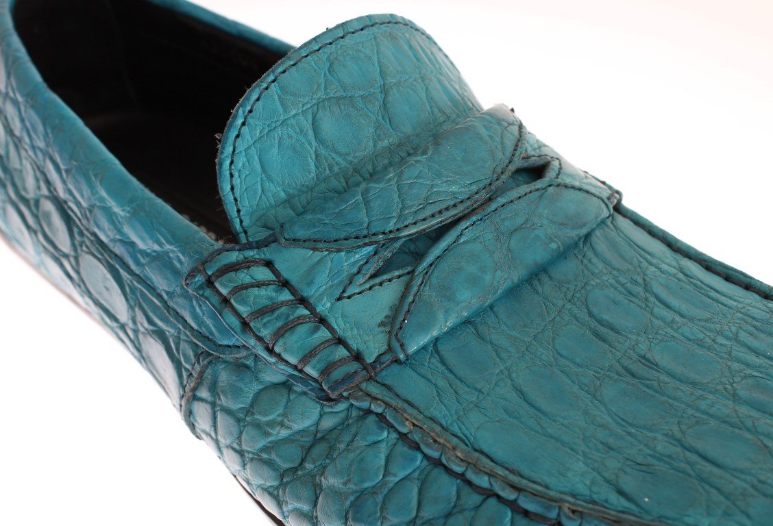 Blue Crocodile Mens Loafers Slip Ons Shoes