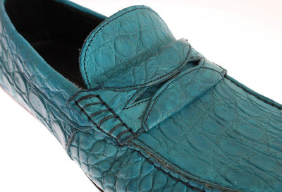 Blue Crocodile Mens Loafers Slip Ons Shoes