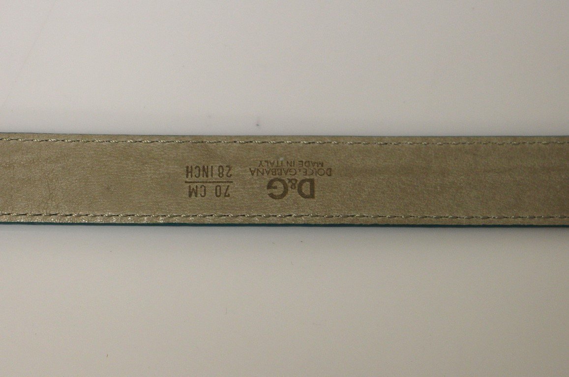 Blue Leather Logo Belt
