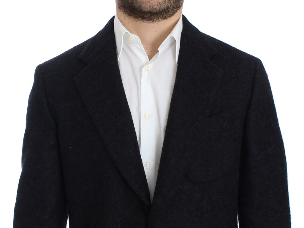Blue two button alpaga blazer
