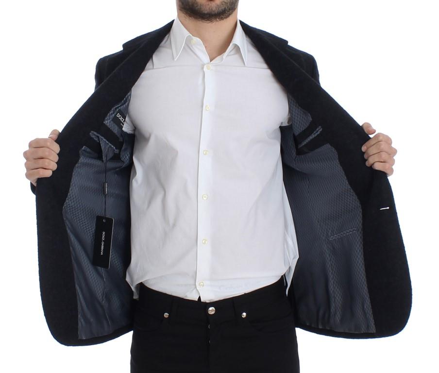 Blue two button alpaga blazer