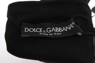 Black Suede Elbow Button Gloves
