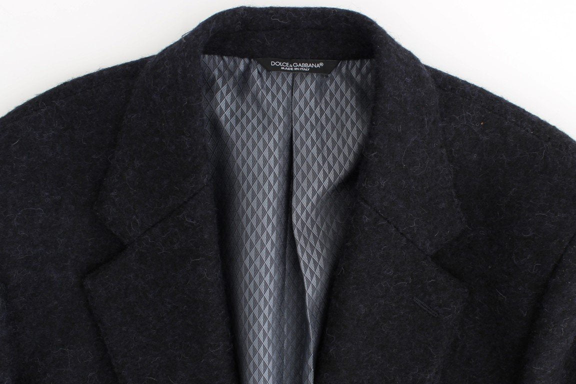 Blue two button alpaga blazer