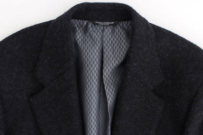 Blue two button alpaga blazer