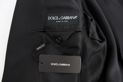 Black wool stretch slim fit blazer