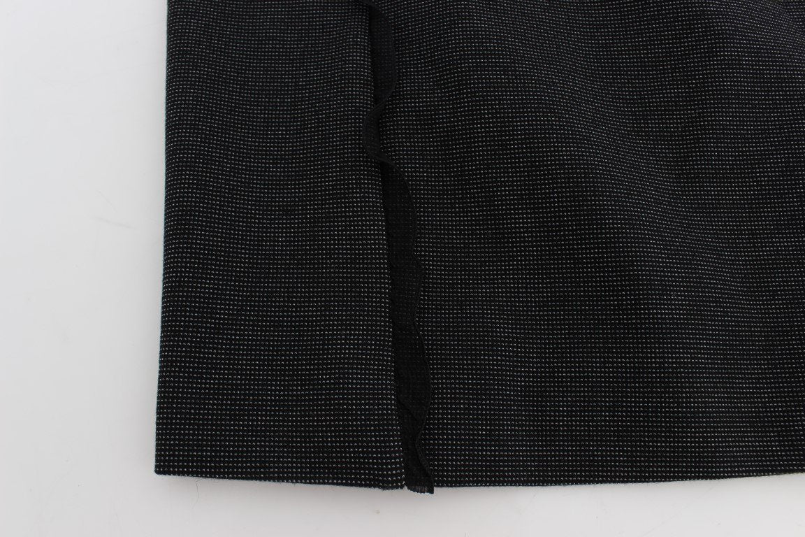 Gray Sheath Stretch Knee Length Dress